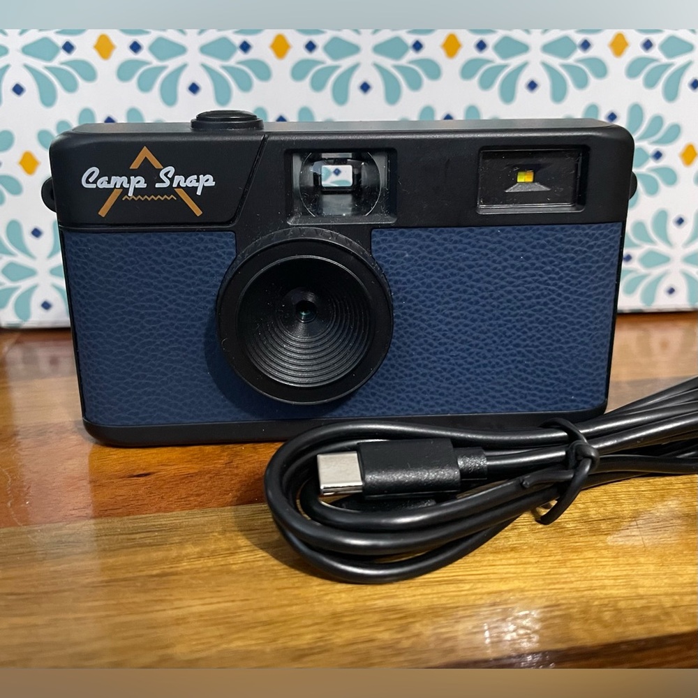 Blue and Black Camera